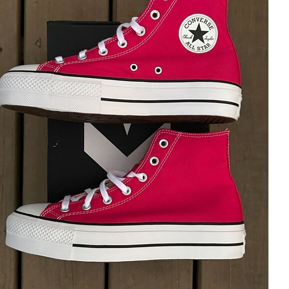 NEW Converse Womens Pink Chuck Taylor All Star Platform High Casual Sneaker Sz 9 - Picture 7 of 8